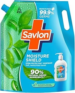 Savlon Moisture Shield Germ Protection Liquid Handwash Refill Pouch, 1.35L | For Soft Moisturized Hands
