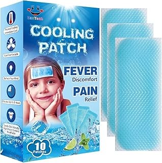 Kids Cooling Patches for Fever Discomfort & Pain Relief, Cooling Relief Fever Reducer, Soothe Headache Pain, Pack of 10