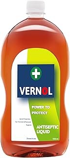VERNOL Antiseptic Liquid | Multipurpose Germ Protection for First Aid and Household Cleaning | Concentrated Formula for Surface Disinfection and Wound Care (1000ml, 1bottle)