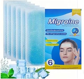 ADKD Cooling Gel Patch For Headache, Migraine, Fever, Stress Relief – Instant Cooling Hydrogel Pads With Menthol For Kids & Adults | Long-Lasting 8 Hours Pain Relief (Pack Of 6)